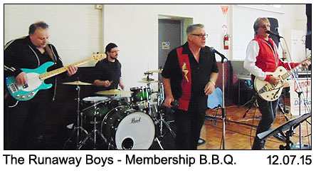 The Runaway Boys at Legends Membership Renewal B.B.Q. 12-07-2015.