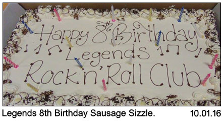 Legends 8th Birthday Sausage Sizzle 10-01-2016.