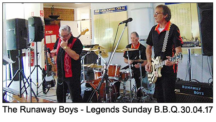 The Runaway Boys at Legends Sunday B.B.Q. 30-4-2017.