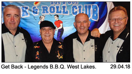 Get Back at Legends BBQ West Lakes 29-4-2018.