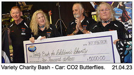 Variety Charity Bash Car CO2 Butterflies 21-4-2023.