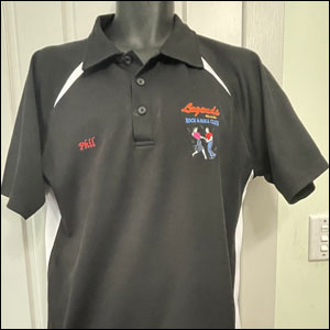Legends Men's club polo shirt front embroidery.